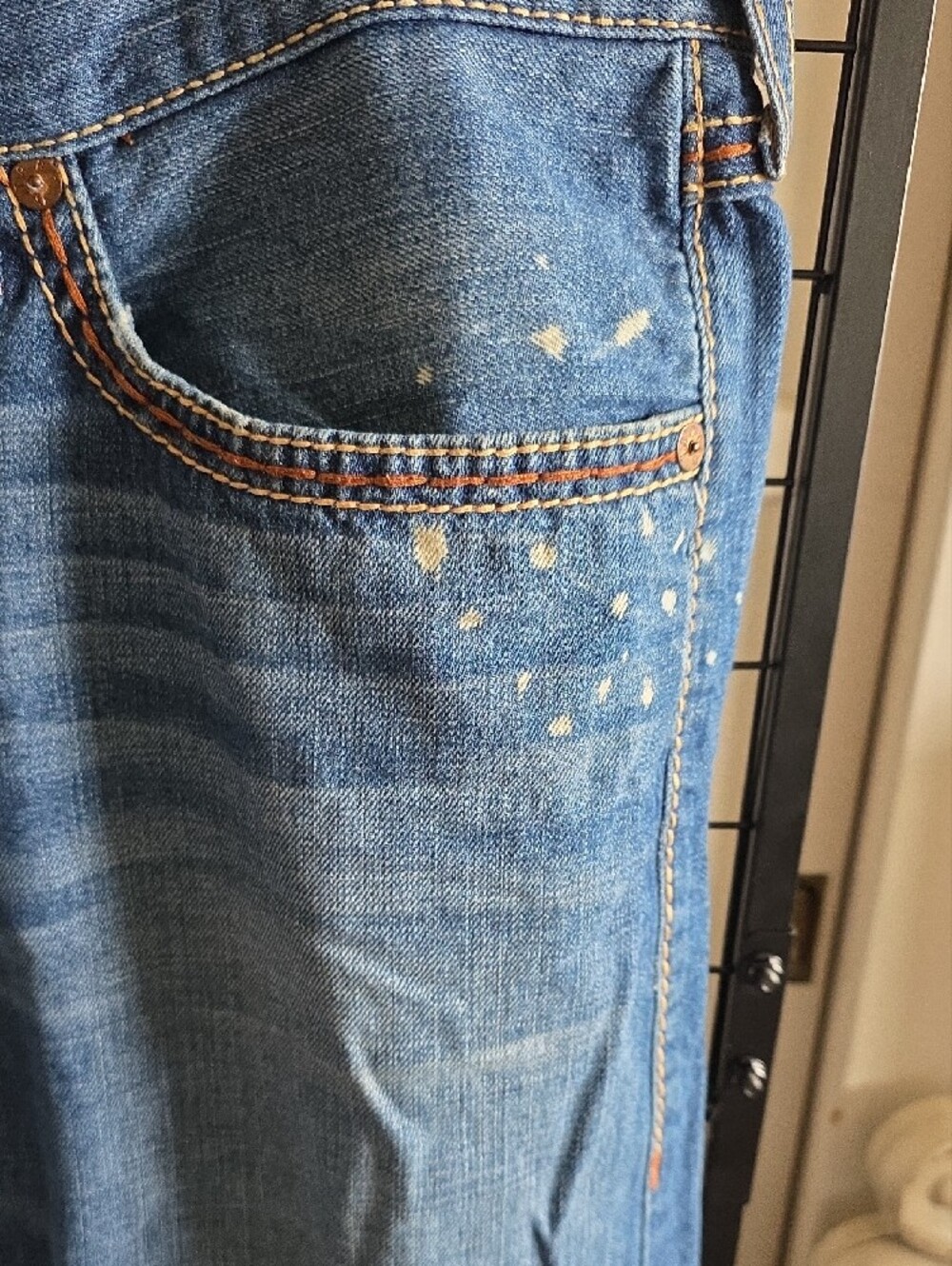 True Religion Men's Blue Denim Jeans with Contrast Stitching - Picture 2 of 13